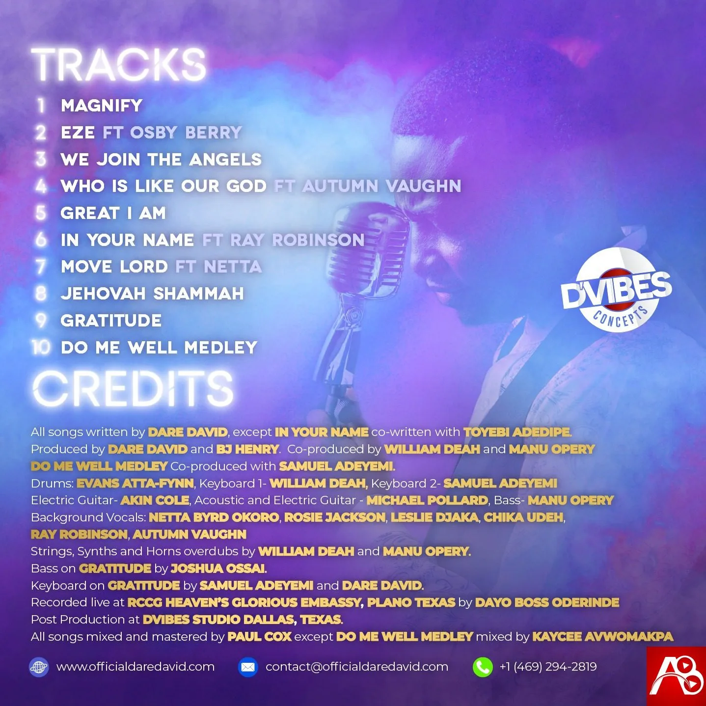 Dare David Announces Sophomore Live Recording Album, “The Name of Jesus”